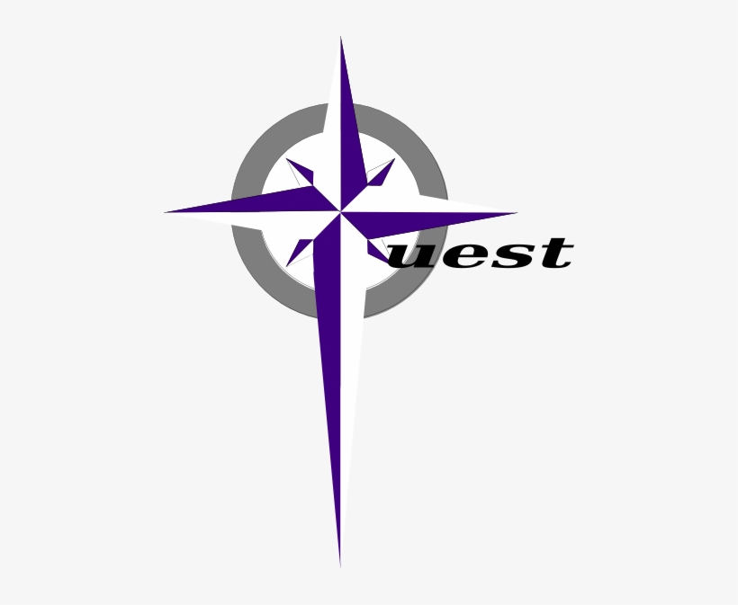 Quest Cross Clip Art At Clker - Compass Rose, transparent png #215642