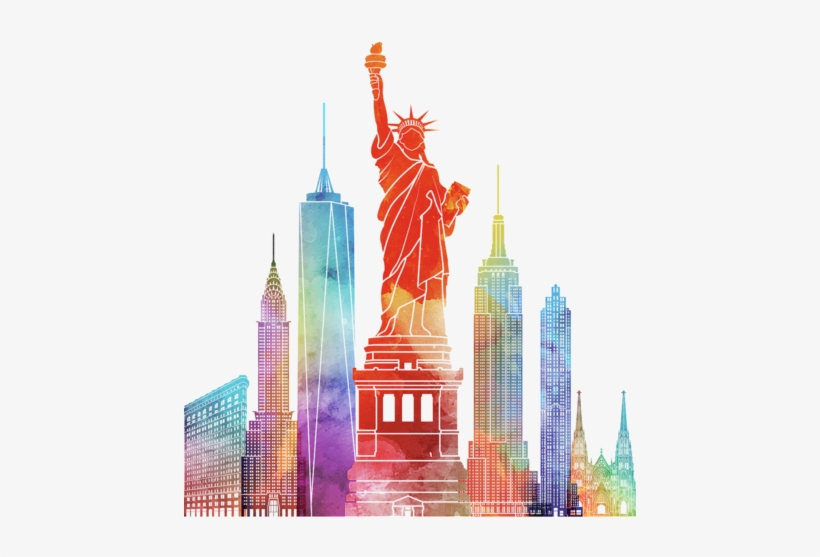 Click And Drag To Re-position The Image, If Desired - New York Watercolor Painting, transparent png #215850