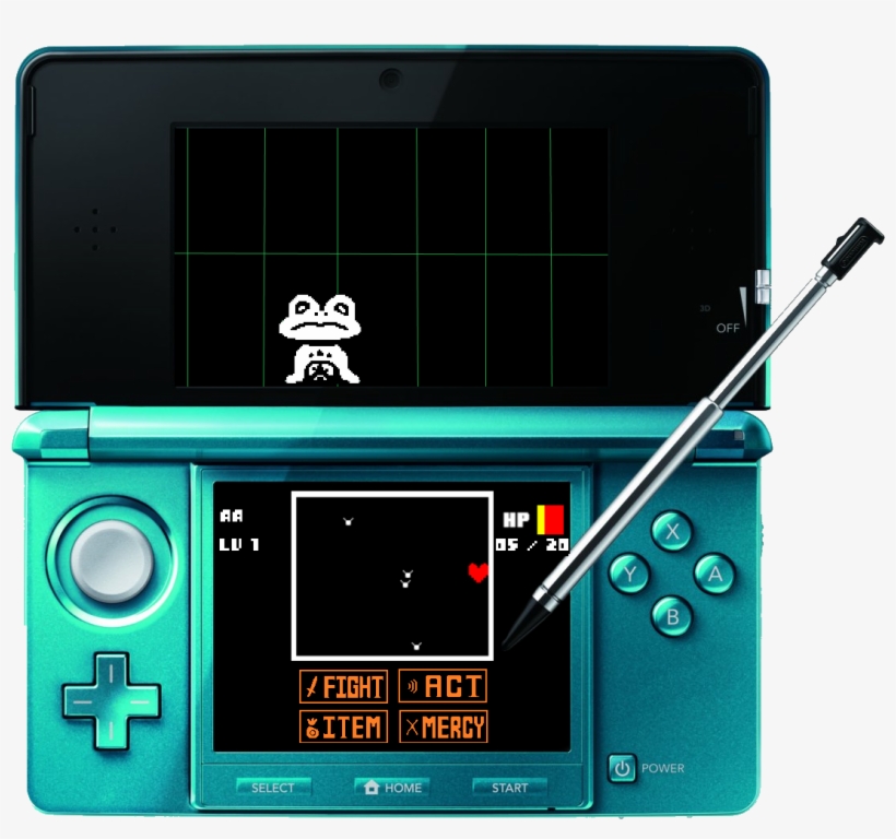 Undertale For The Nintendo 3ds [oc] - Nintendo 3ds (japanese Version) - Aqua Blue, transparent png #216724