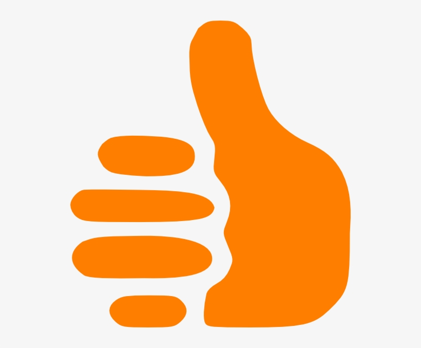 Png Stock Orange Up Clip Art At Clker Com - Thumbs Up Cartoon, transparent png #216792