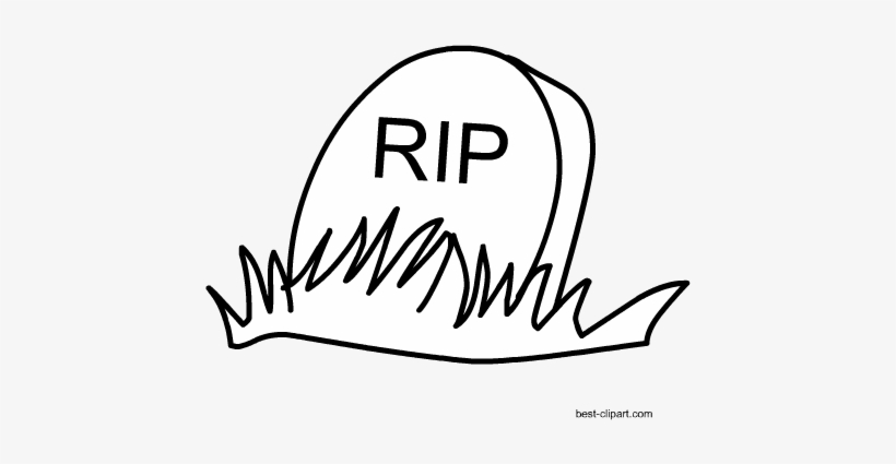 Black And White Tomb Stone Clip Art For Non-commercial - Black And White Halloween Clip Art, transparent png #217105