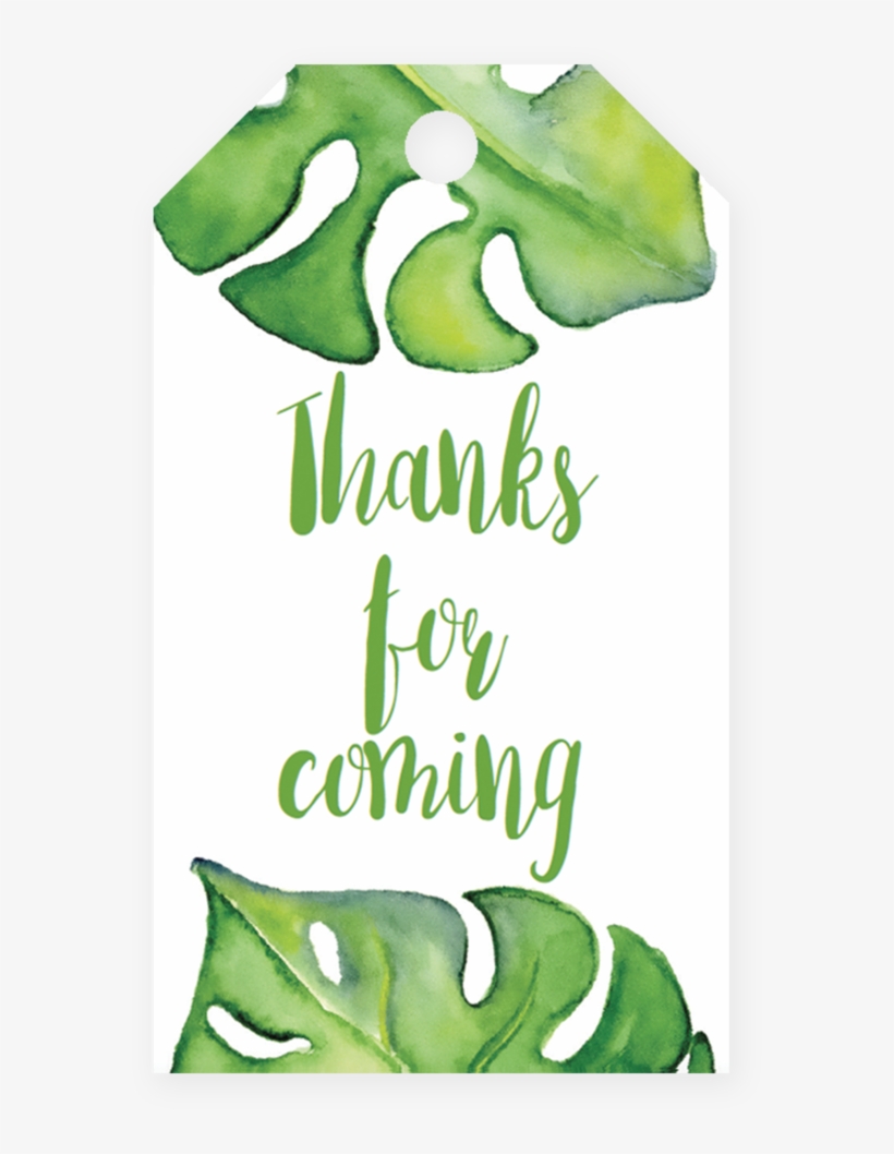 Printable Banana Leaf Favor Tag Template By Littlesizzle - Noble Hochzeit Danken Yous Karte, transparent png #217247