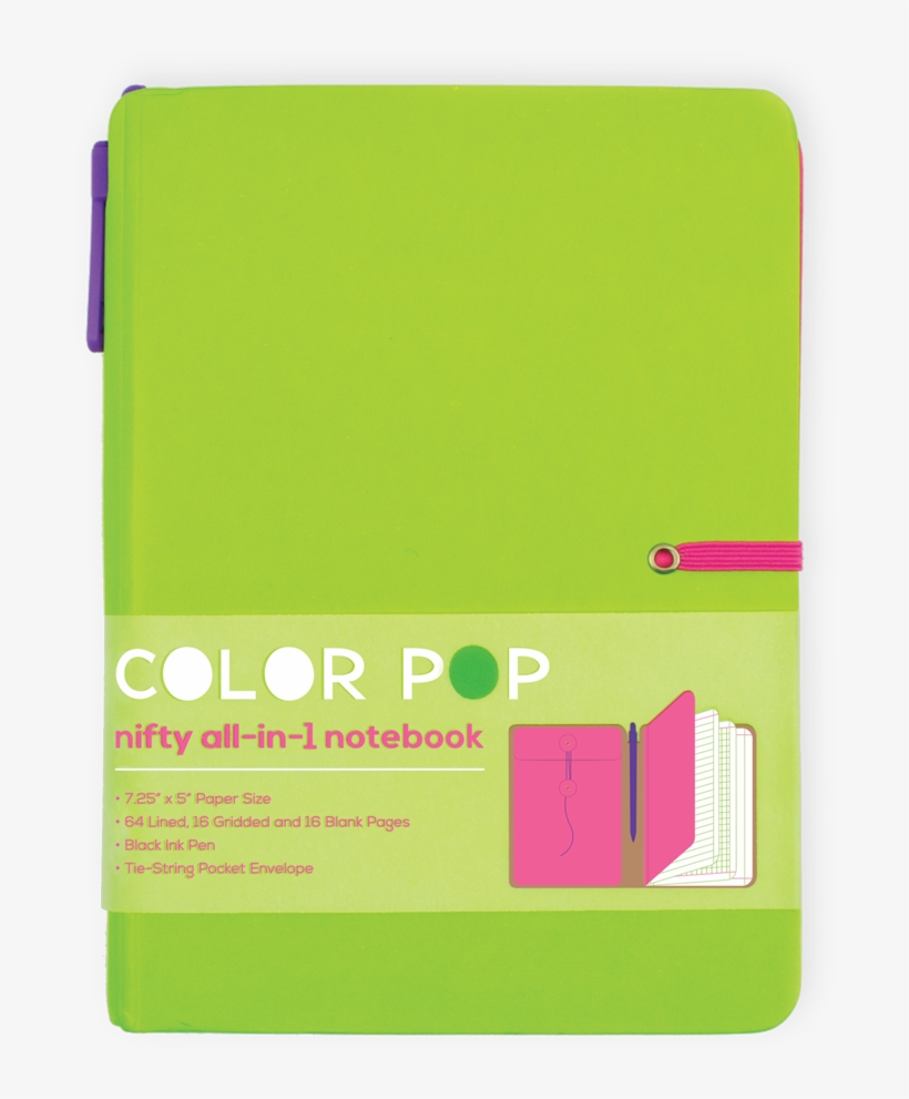 Color Pop All In One Notebook - Lime Notepads And Notebooks By Ooly - Lime Green Color, transparent png #218562