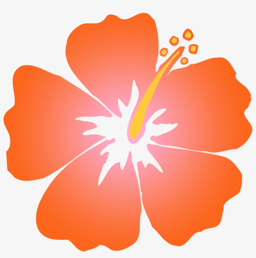 28 Collection Of Orange Hibiscus Clipart - Orange Hawaiian Flower Clipart, transparent png #218618