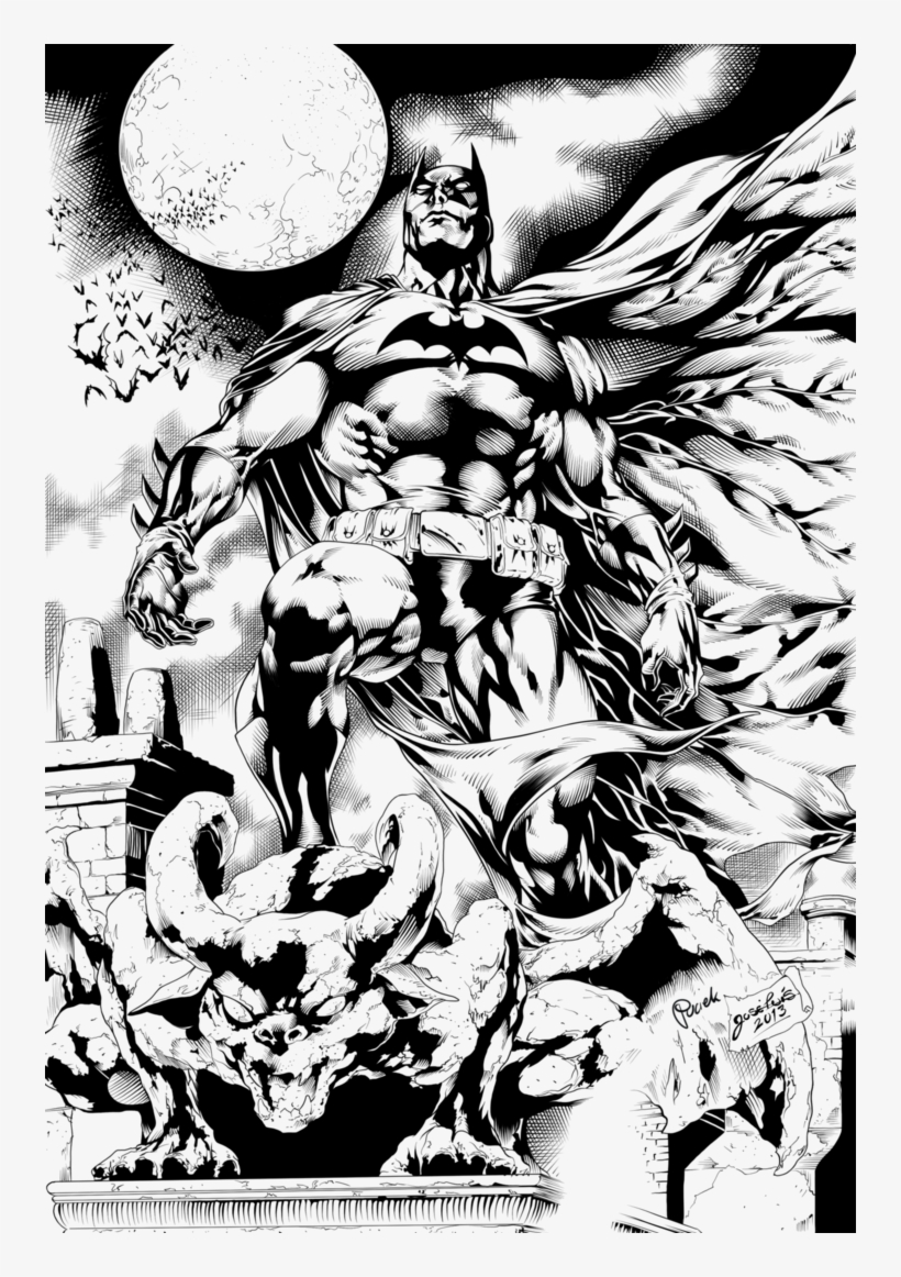 Download Batman Jl Ink By Puciek Art Pinterest - Drawing, transparent png #2100116