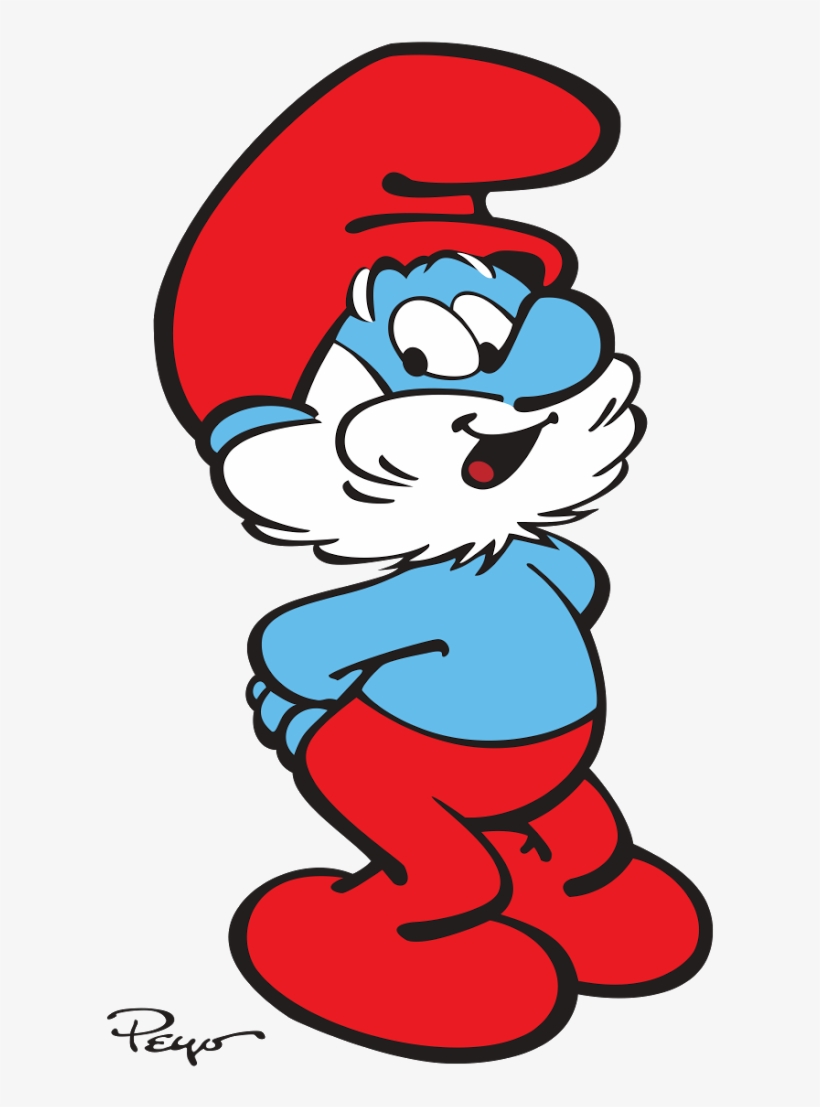 Papa Smurf Logo Vector - Papa Smurf, transparent png #2100224