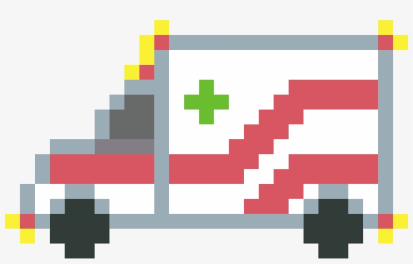 This Free Icons Png Design Of Pixel Art Ambulance, transparent png #2101053