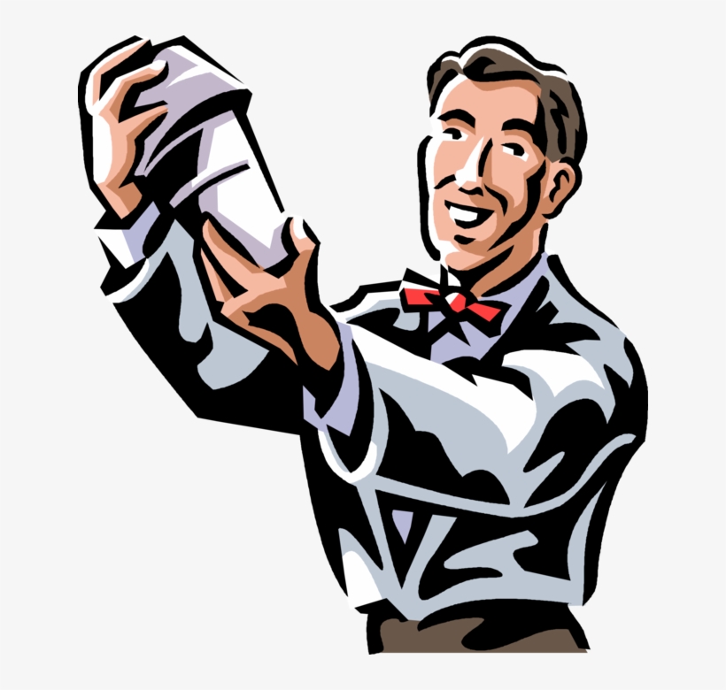 Bartender Serves Beverage Cocktails - Bartender Vector Png, transparent png #2101224