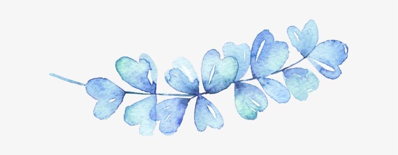 Leaves Leave Nature Watercolors Watercolor - Watercolor Leaves Blue Png, transparent png #2101622