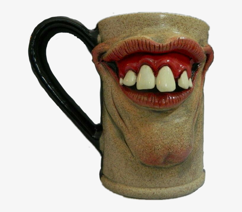 Freetoedit Scary Creepy Face Ugly Fun Cup - Mug, transparent png #2103130