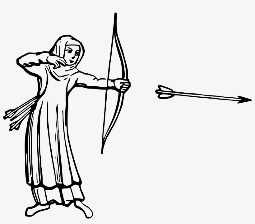 Big Image - Archery Drawing Bow, transparent png #2107111