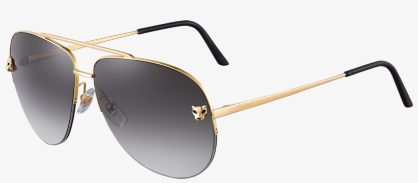 Panthère De Cartier Sunglassesmetal, Smooth Golden - Ct0065s 001, transparent png #2107426