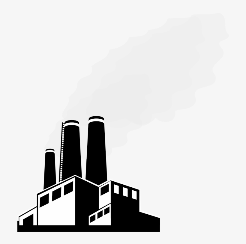 Factory Building Laborer Smoke Remix Free Commercial - Black And White Factory Clipart, transparent png #2108936