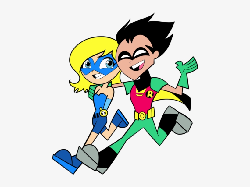 Robin And Terra Looking Happy-ppu9824 - Teens Titans Go Vector, transparent png #2109426