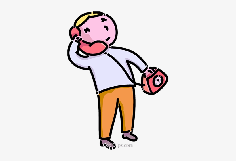 Boy Talking On The Phone Royalty Free Vector Clip Art - Talking On The Phone Png, transparent png #2109597