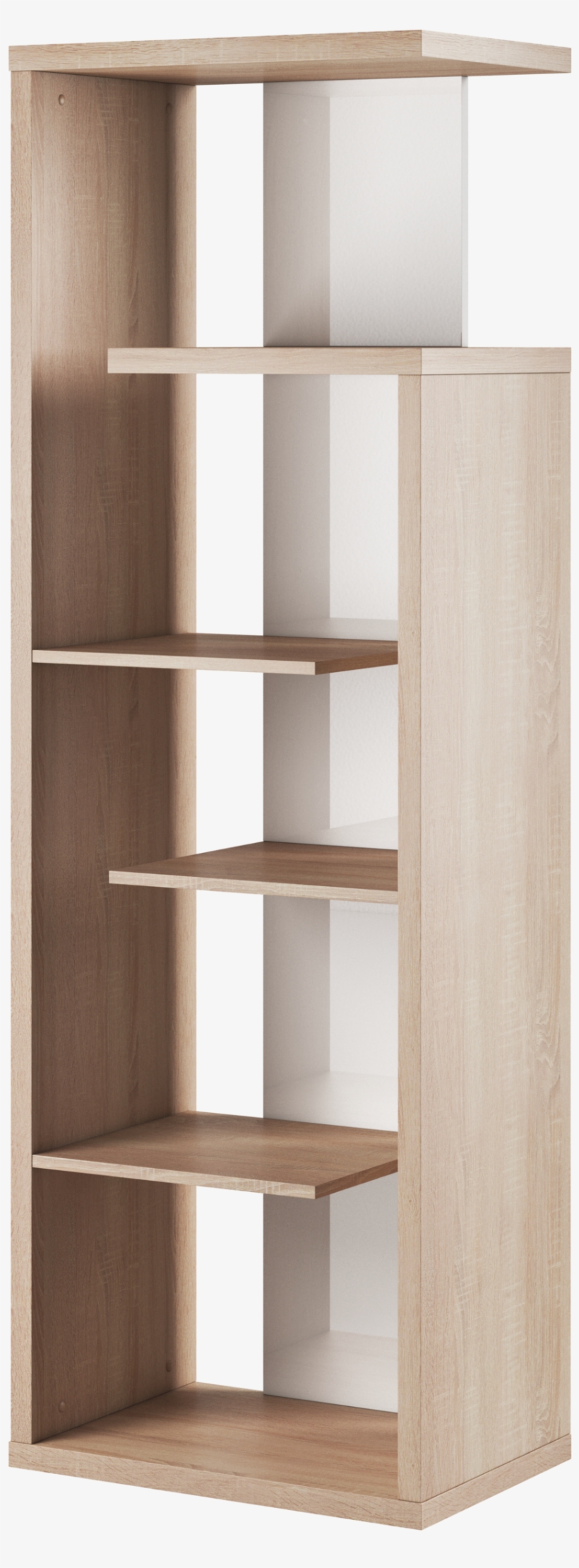 Cinema Bookshelf - Regál Cinema Dub Sonoma/bílý Lesk, transparent png #2110349
