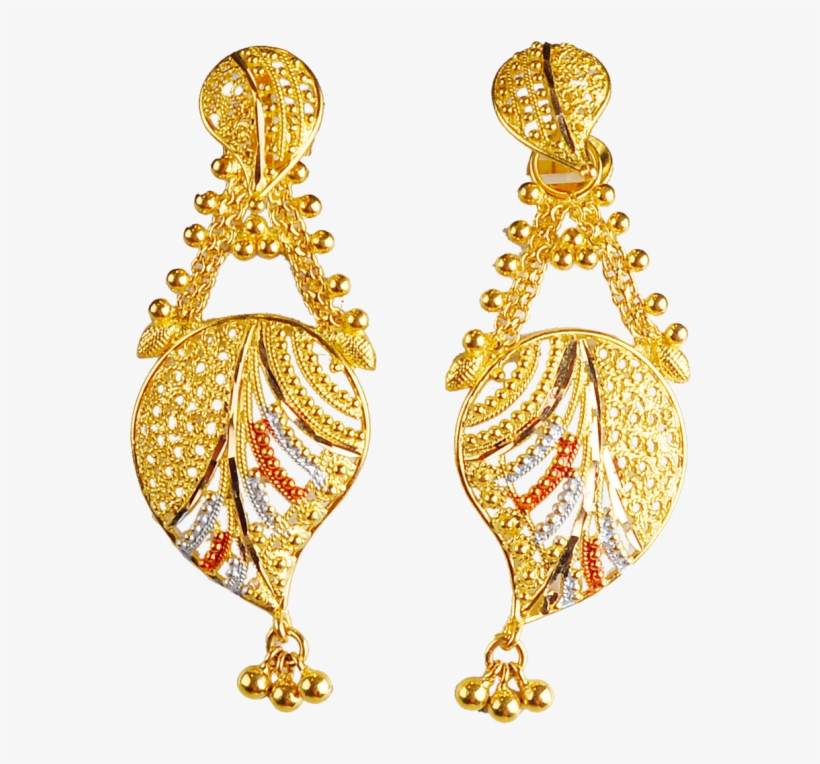 Png Jewellers Earrings Designs - Calcutta Design Gold Earrings, transparent png #2111954