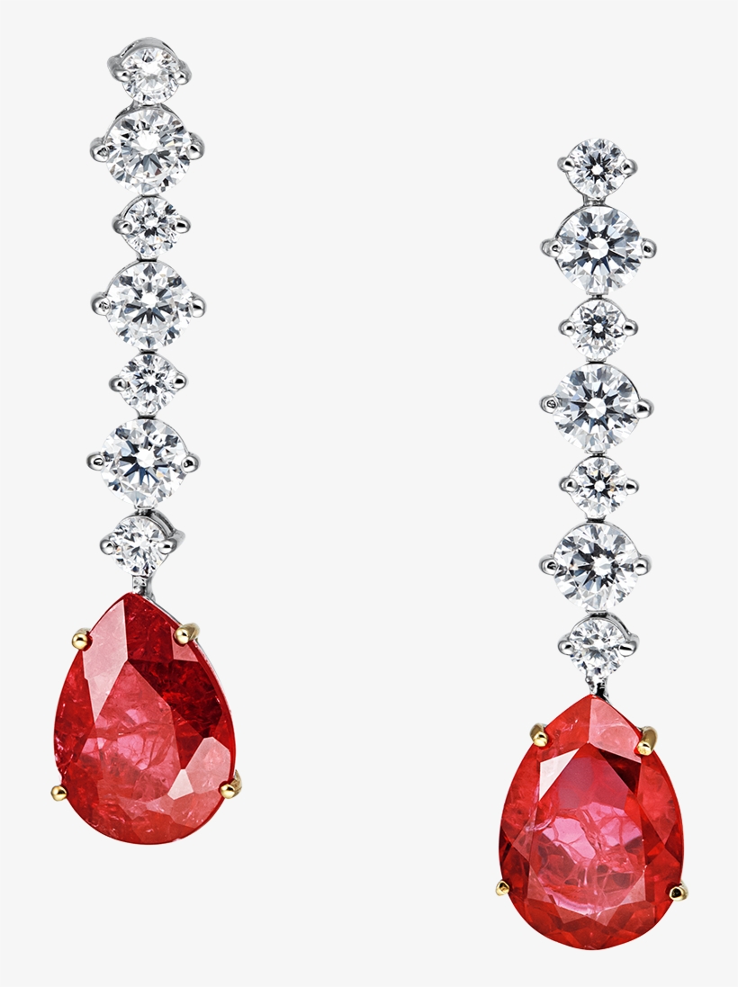 Angelina Elegant Red Drop Earrings - Earring, transparent png #2112078