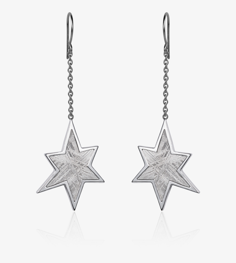 Meteorite Star Dangle Earrings In Silver, transparent png #2112112