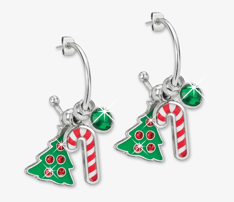 Holiday Hoops Charm Earrings - Christmas Earrings Png, transparent png #2112133