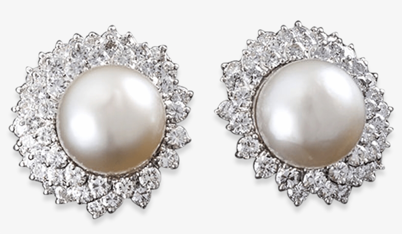 Van Cleef & Arpels South Sea Pearl And Diamond Earrings - South Sea Pearl, transparent png #2112154