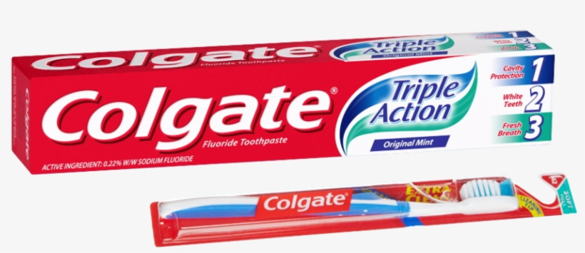 Picture Freeuse Stock Clipart Toothpaste Pencil And - Colgate Toothpaste Triple Action Original Mint 190ml, transparent png #2113081