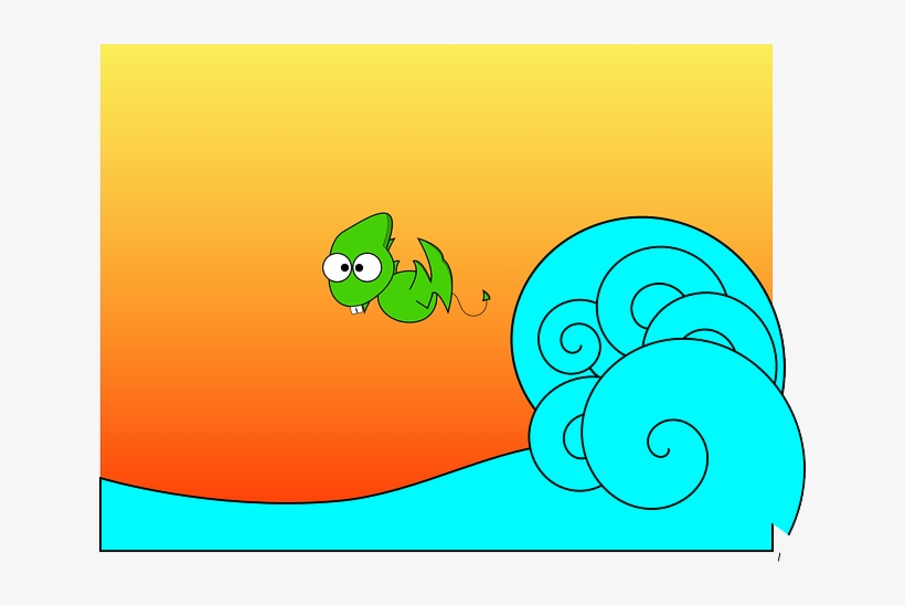 Dragon, Dino, Dinosaur, Fun, Pterodactyl, Wave, Surf - Dinosaur, transparent png #2114020