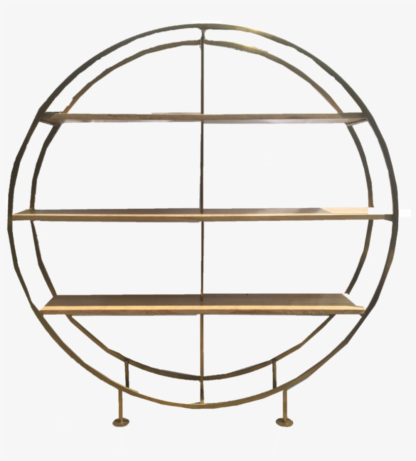 Gold Circular Bookshelf Round Gold Bookshelf Bar Back - Shelf, transparent png #2114369