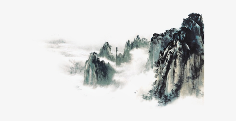 Drawing Chinese Landscape - Chinese Mountain Painting Png, transparent png #2115253