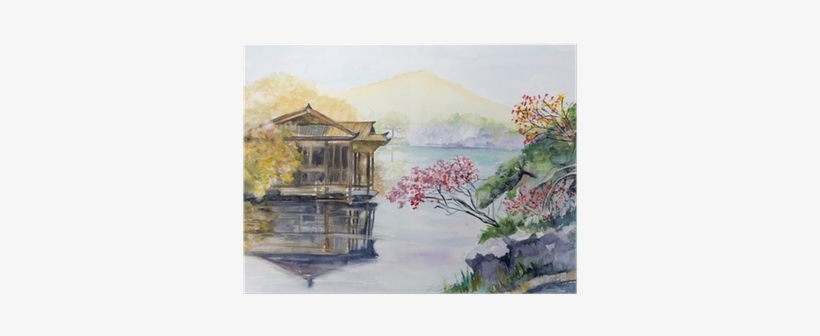 Watercolor, West Lake, Hangzhou, China Poster • Pixers® - Quinsai Marco Polo, transparent png #2115391