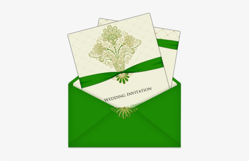 Invitation Template With Multiple Pages Bright Green - Wedding Card Design Green, transparent png #2115477