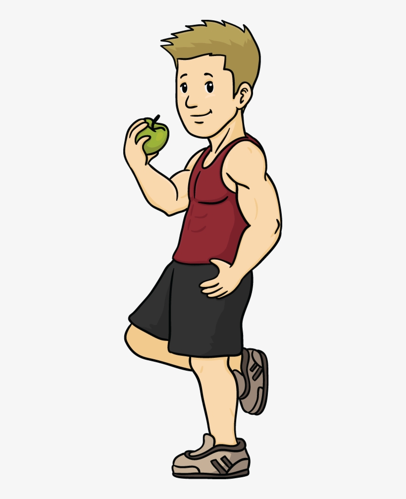 Healthy People Healthy Person Cartoon Collection Png - Fit Man Clipart, transparent png #2118644