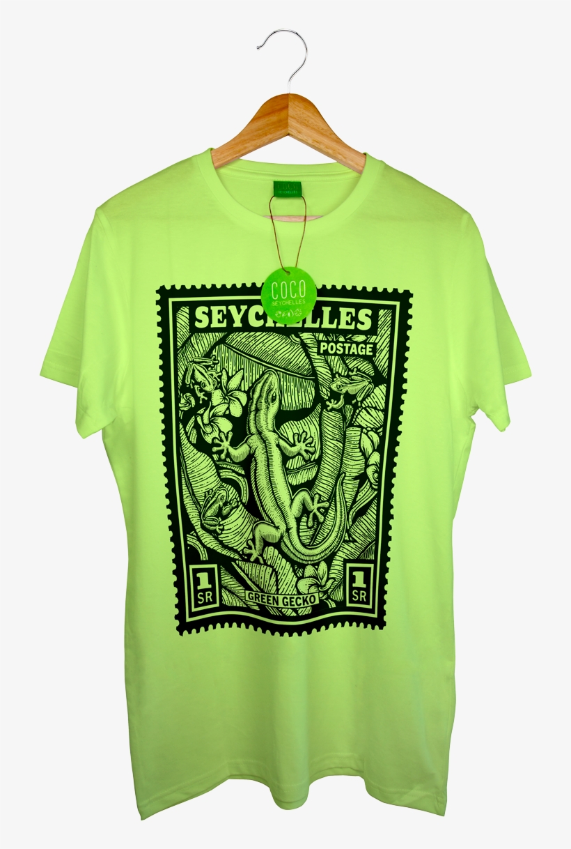 Green Geckos Are Often Found On Coconut And Coco De - Short Sleeve Organic T-shirt, transparent png #2118691