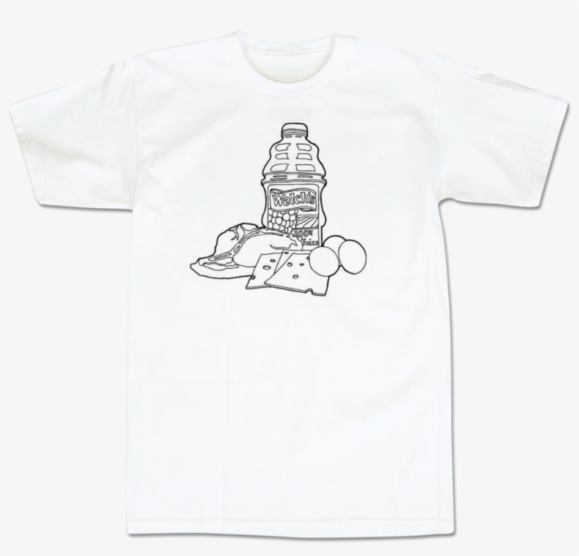 t bone steak cheese eggs and welch's grape shirt