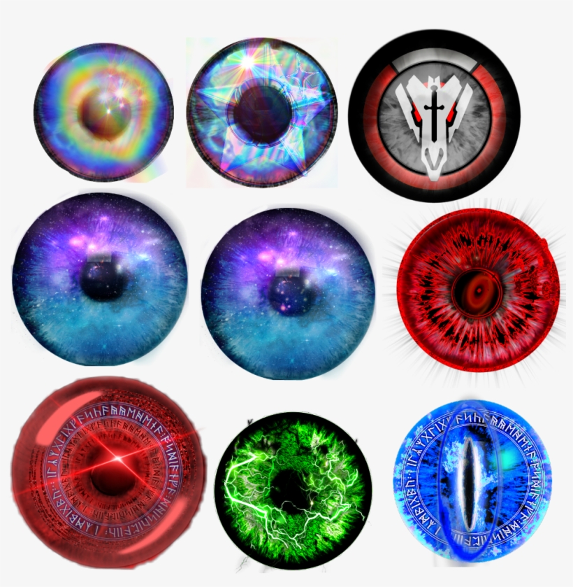 Eyes Eye Galaxy Demon Holo Holographic Red Blue Rainbow - Mandala, transparent png #2121516