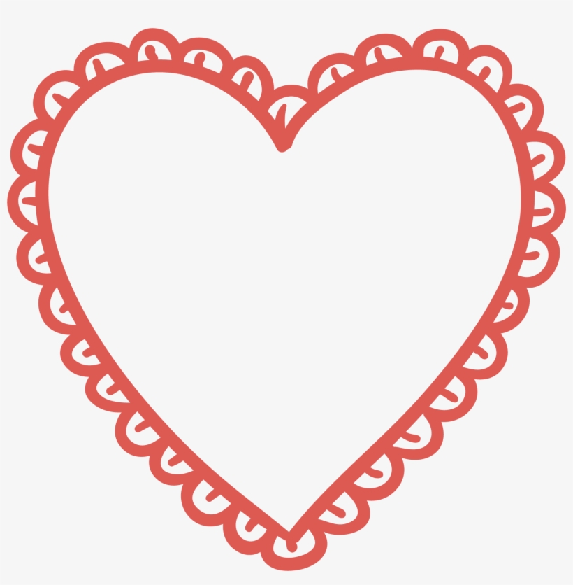 Valentines Day Heart Black And White Clip Art - Round Polka Dot Frames, transparent png #2121749