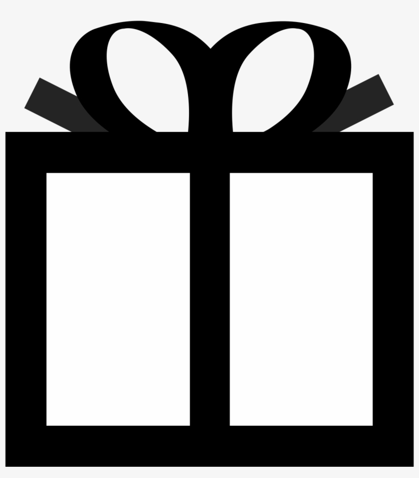 Gift Tag Clipart Black And White - Gift Box Clip Art, transparent png #2121752