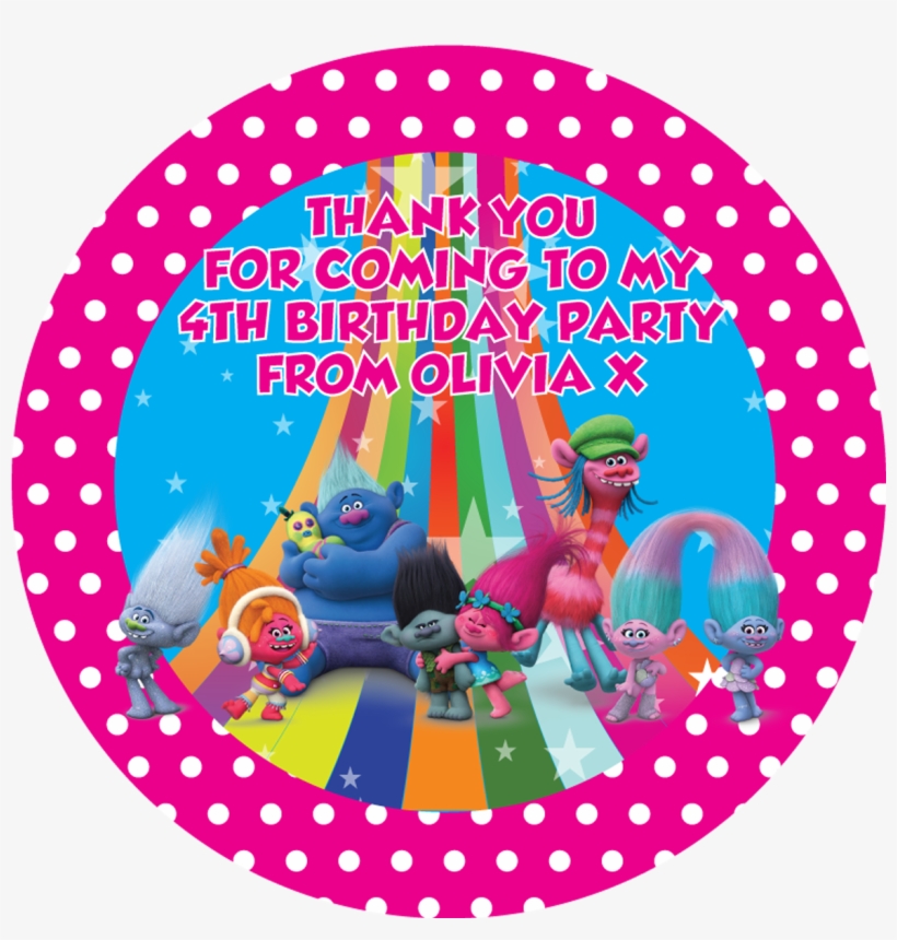 Trolls Party Box Stickers - Hot Air Balloon Cupcake Topper Printable, transparent png #2121837