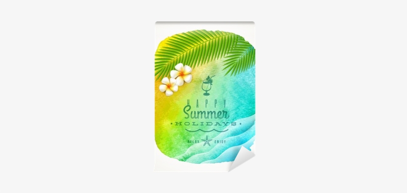 Summer Holiday Greeting On A Watercolor Background - Beperkt En Toch Genieten - Boek Frans Claessens (isbn:, transparent png #2122300