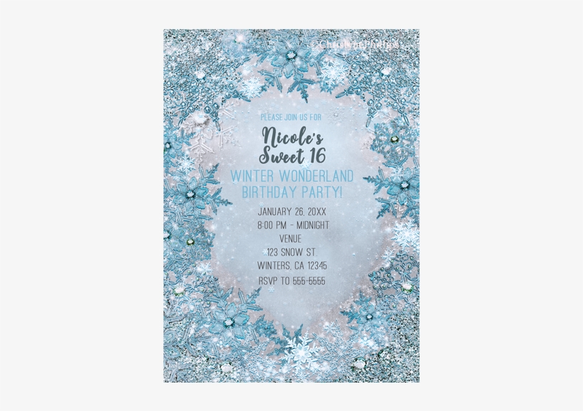 Winter Wonderland Sweet 16 Invitation, transparent png #2122436