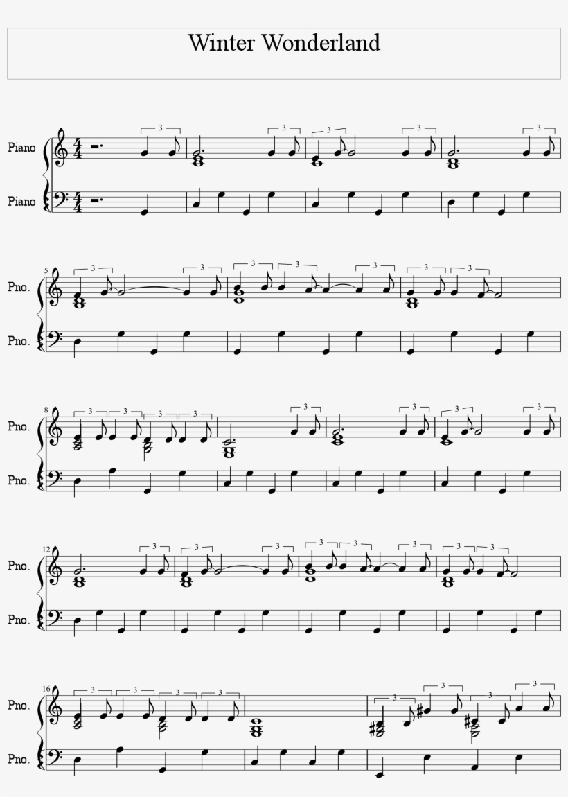 Winter Wonderland With Chords Score Part - Rockschool Piano Grade 1, transparent png #2122438