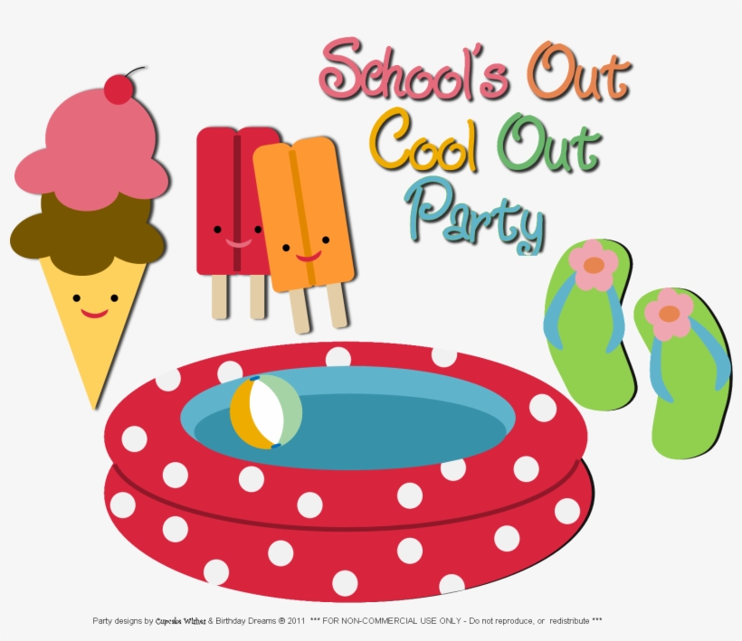 Schools Out Clip Art For Summer Cliparts - Free Pool Party Clip, transparent png #2122886