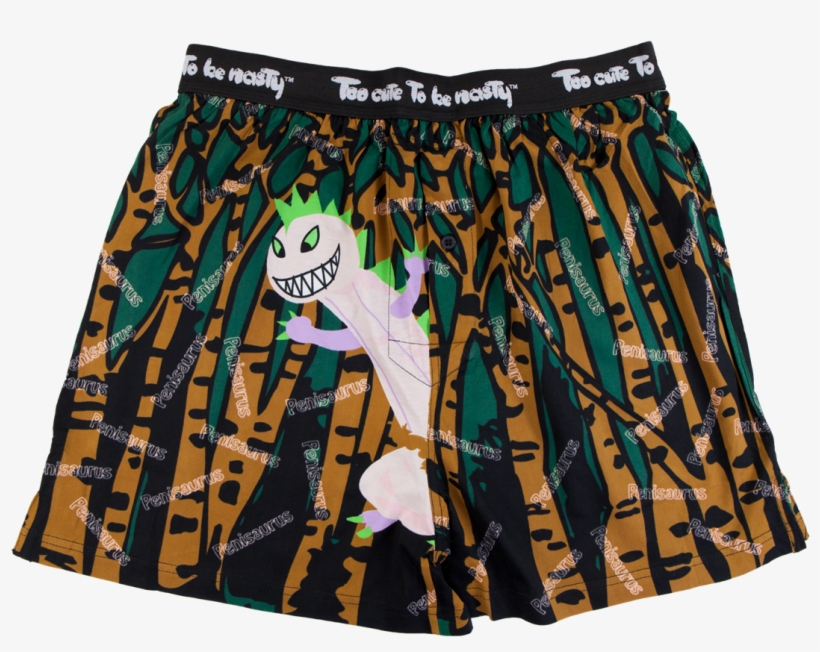 The Penisaurus In The Forest Boxer Shorts - Miniskirt, transparent png #2123570