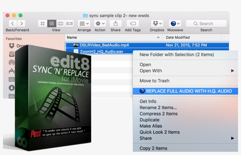 Edit8 Sync N Replace Audio Sync Software For Imovie Woowave Dreamsync