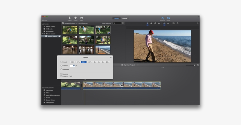 Control The Speed Of Your Clips With The Speed Bar - Modify Button In Imovie, transparent png #2123799