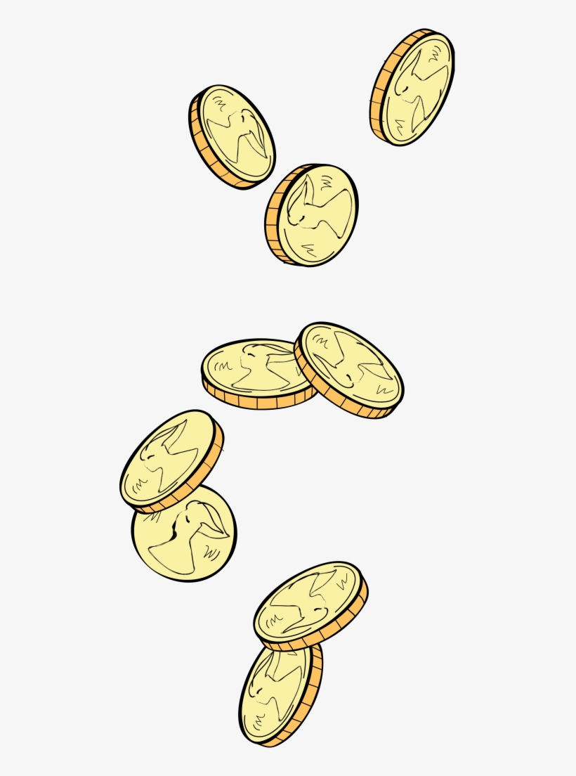Many Falling Coins - Coins Falling Png Gif, transparent png #2124072