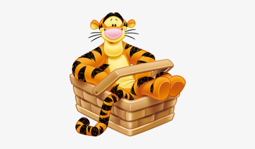 Tigger In Basket Photo - Winnie The Pooh Tigre, transparent png #2125863
