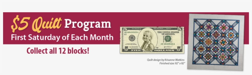 $5 Quilt Program - Cash, transparent png #2127279