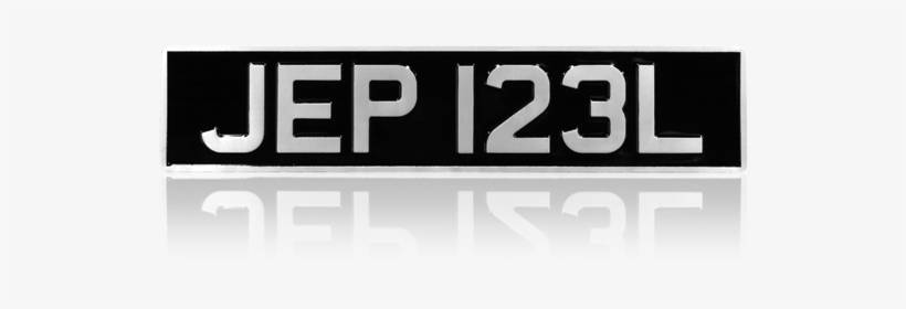 Aluminium Black And Silver Plate - Vintage Uk Car Number Plate, transparent png #2128368