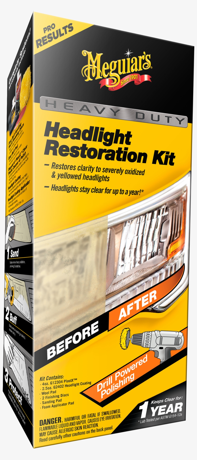 Meguiar's® Heavy Duty Headlight Restoration Kit - Meguiar's G2960 Basic Headlight Restoration Kit, transparent png #2128704